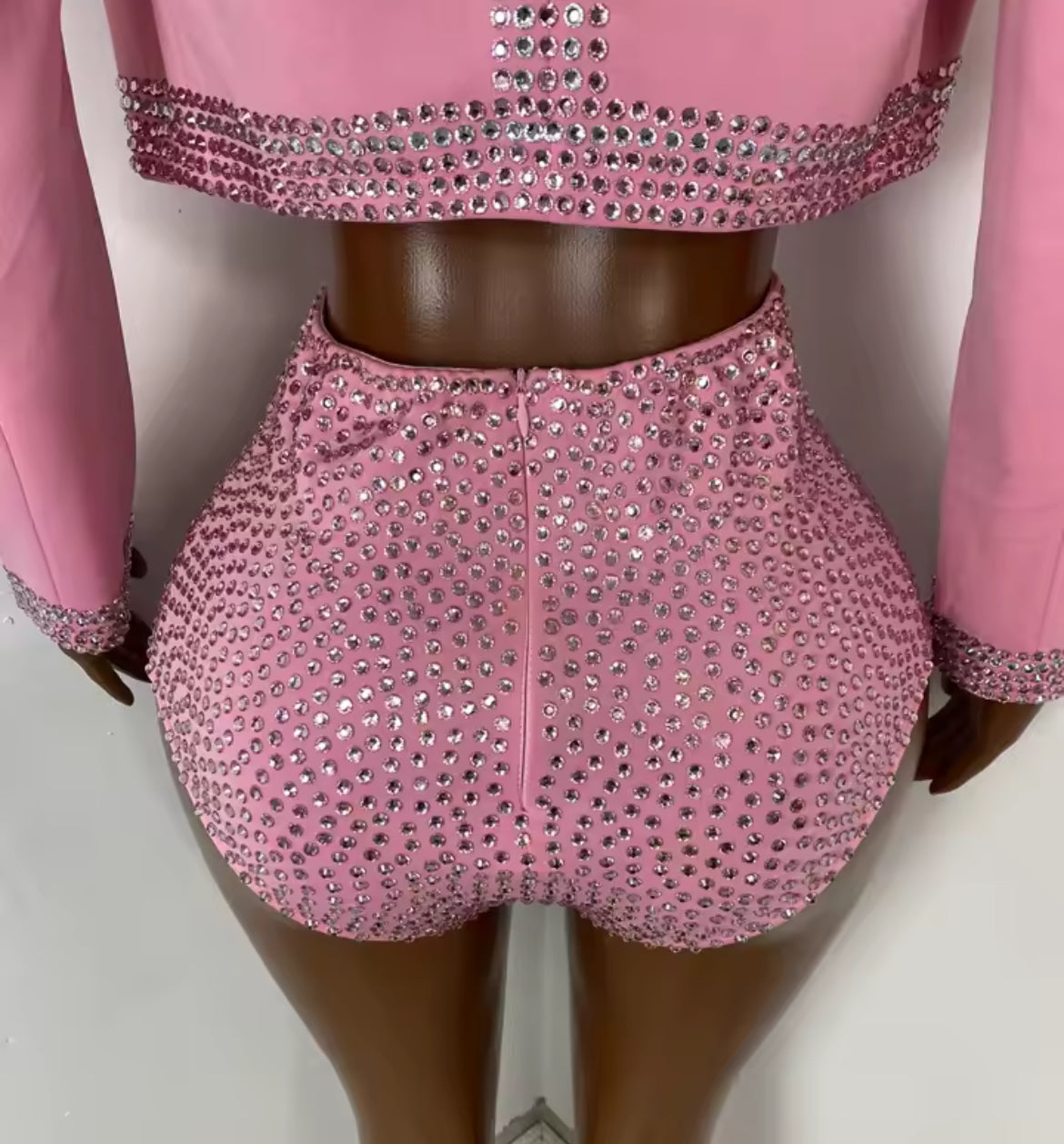 ‘VIVIENNE’ Pink Diamanté Three Piece Set