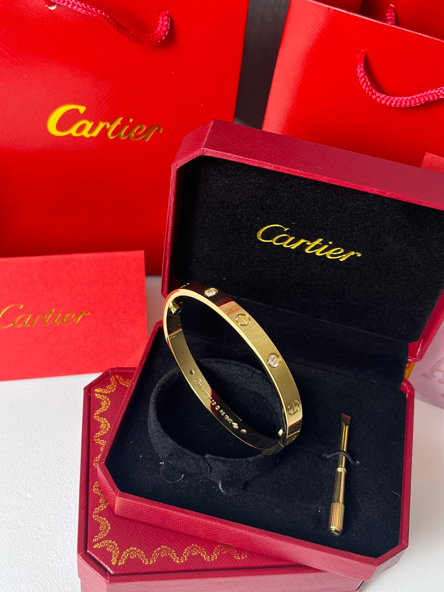 Gold C Diamante Bangle (PRE ORDER)