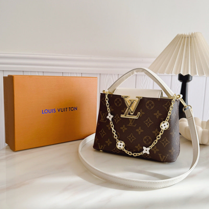 White and Brown L Bag (PRE ORDER)