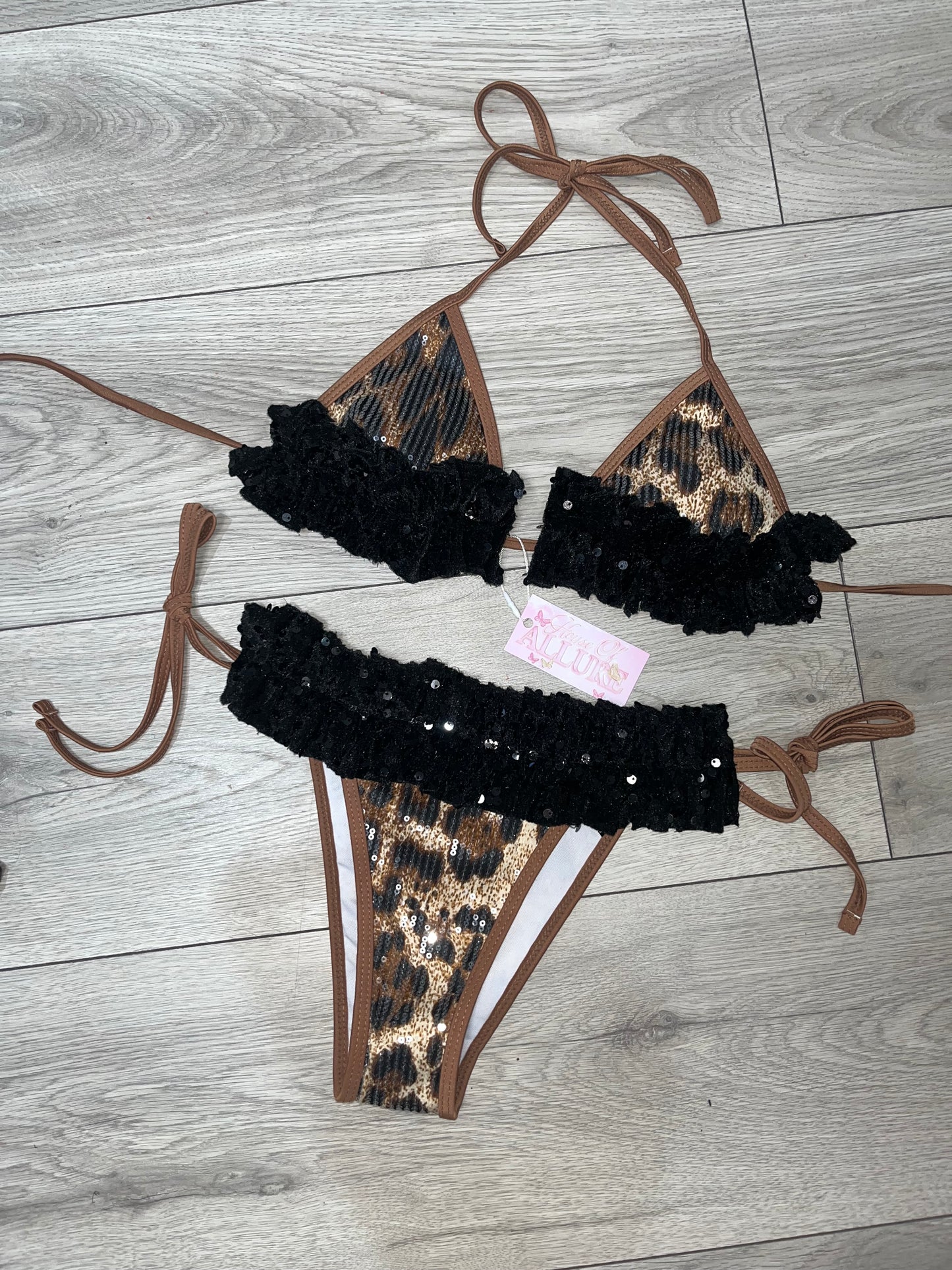 ‘IBIZA’ Leopard Print Sequin Bikini