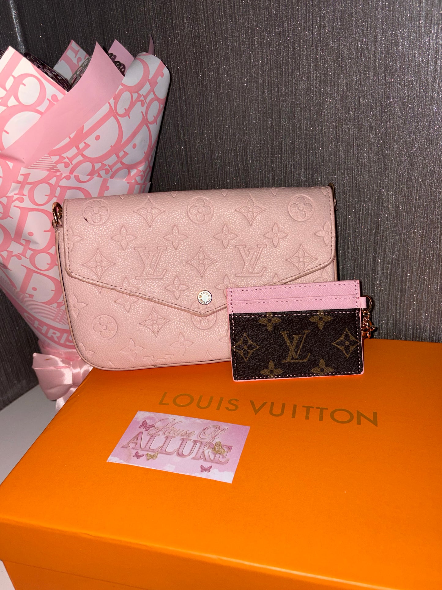 Pink and Brown Card Holder (PRE ORDER)
