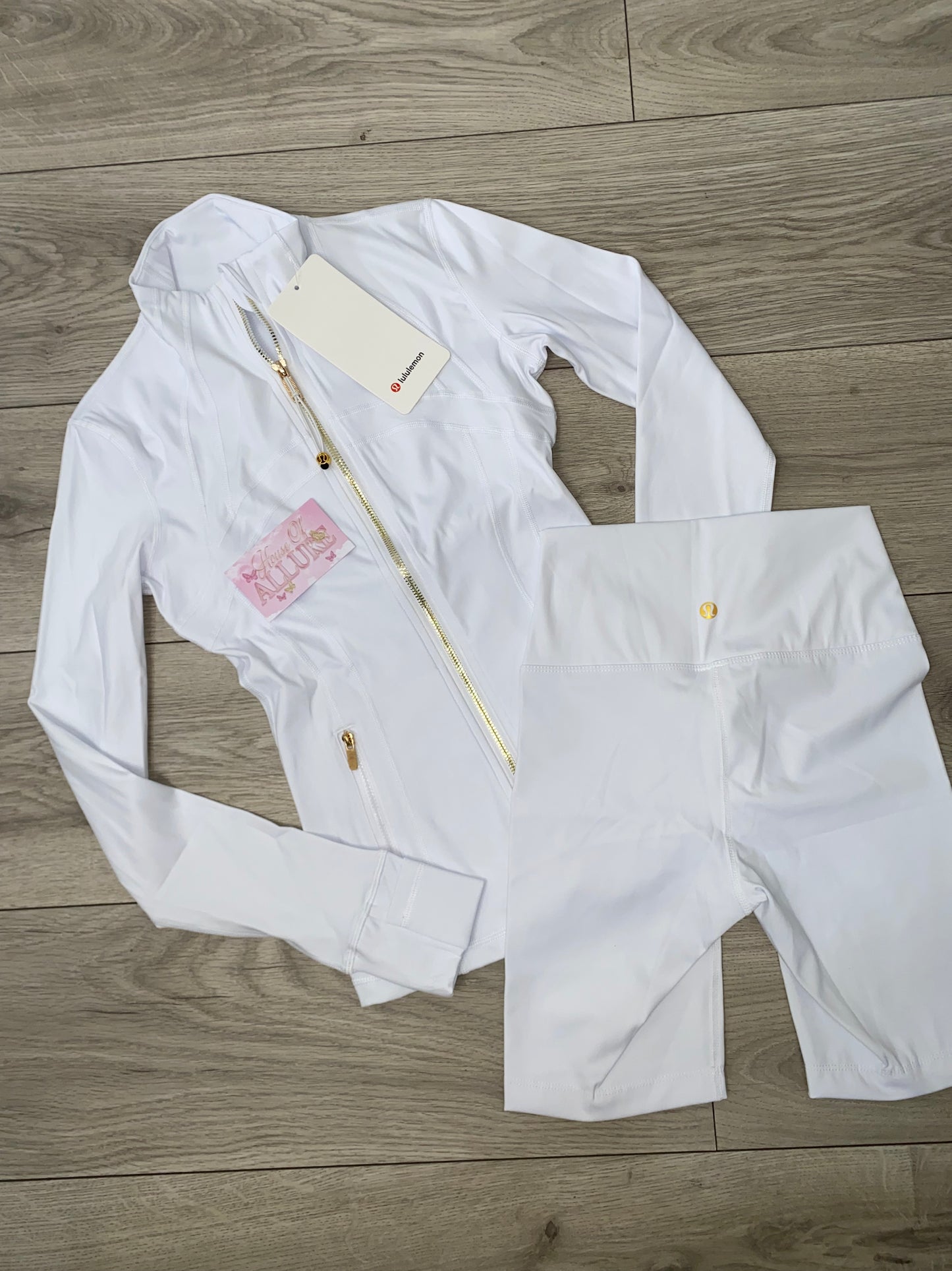 White/Gold LULU Shorts Set (PRE ORDER)