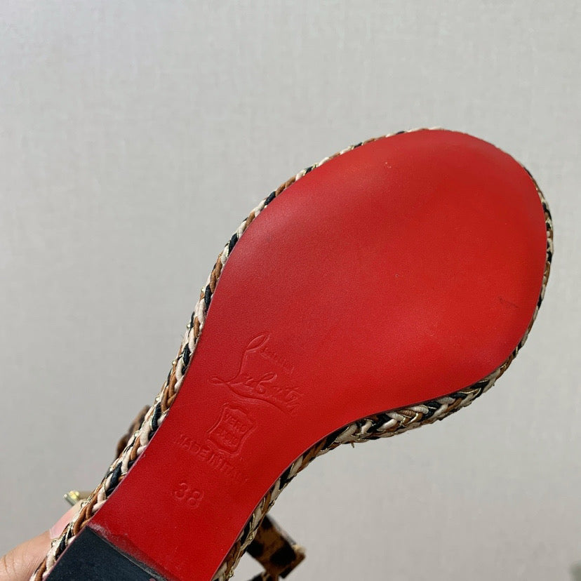 Leopard print Studded L Wedges (PRE ORDER)