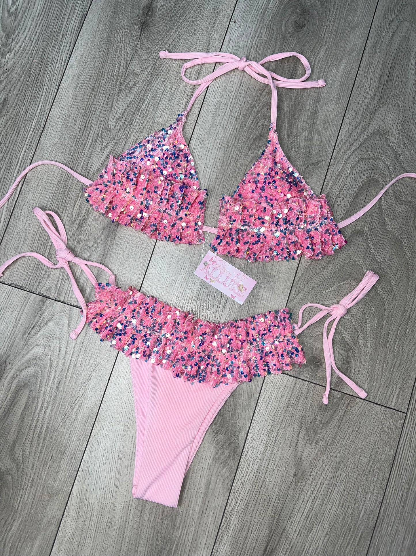 ‘IBIZA’ Pink Sequin Bikini