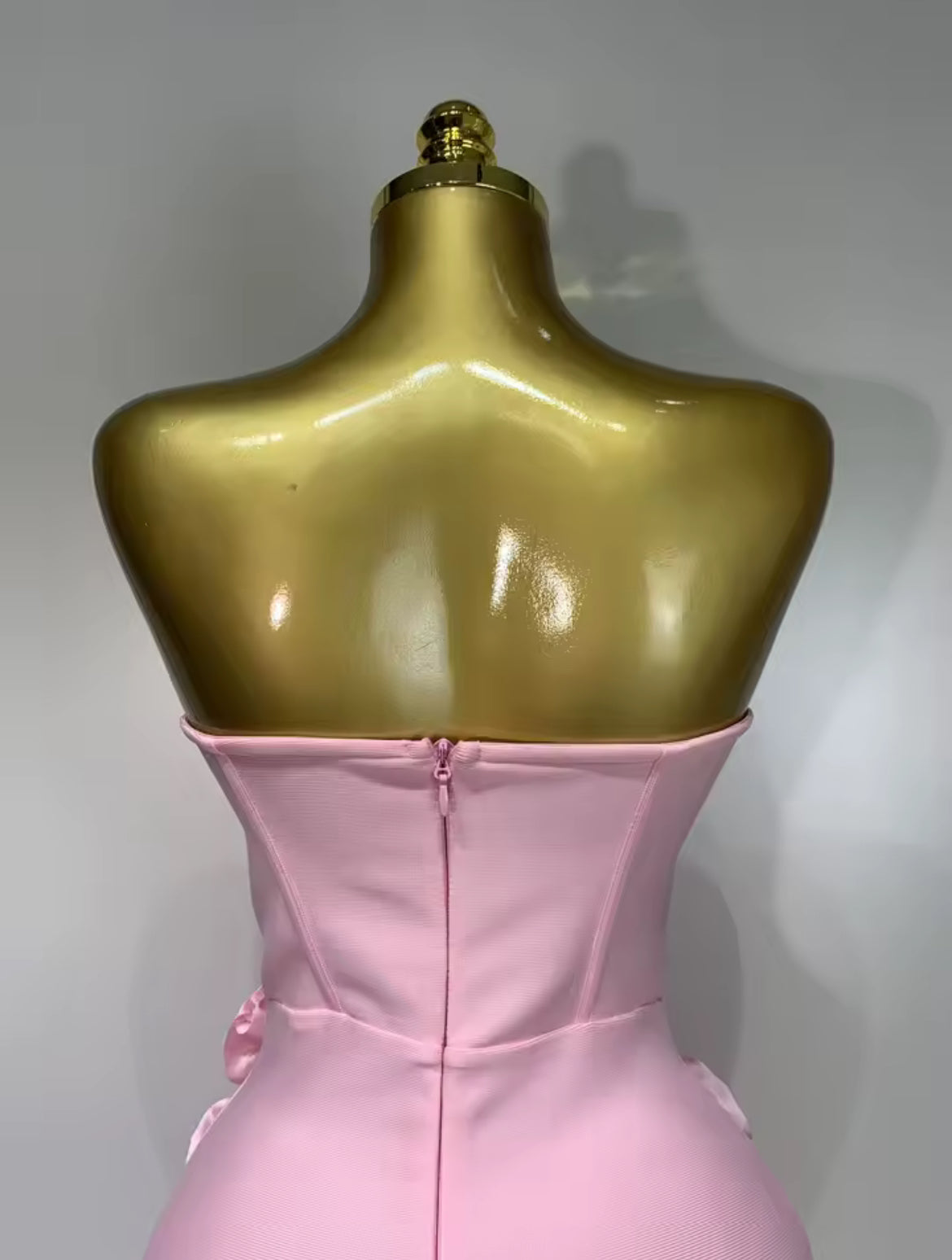 ‘RENDALL’ Pink Rose Corset Maxi Dress
