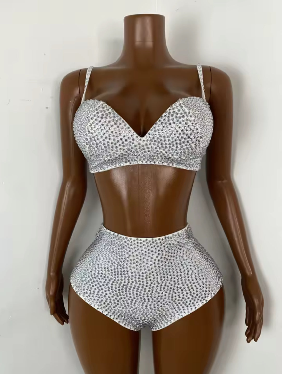 ‘VIVIENNE’ White Diamante Three Piece Set