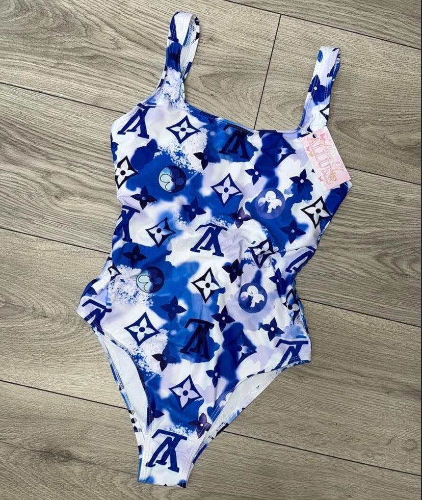 Blue and White Swimsuit (PRE ORDER)