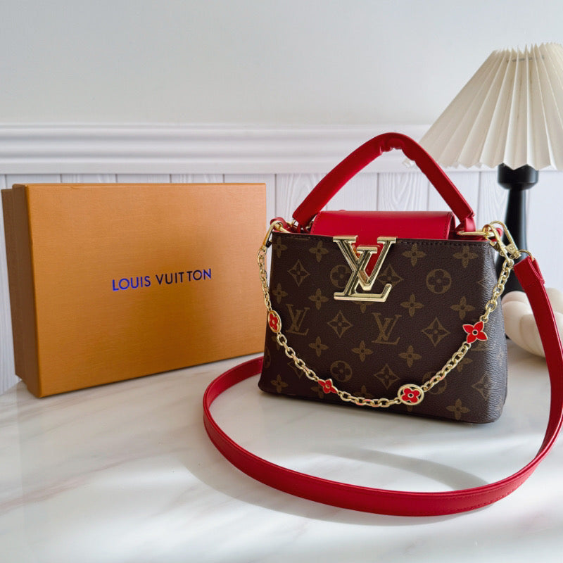 Red and Brown L Bag (PRE ORDER)