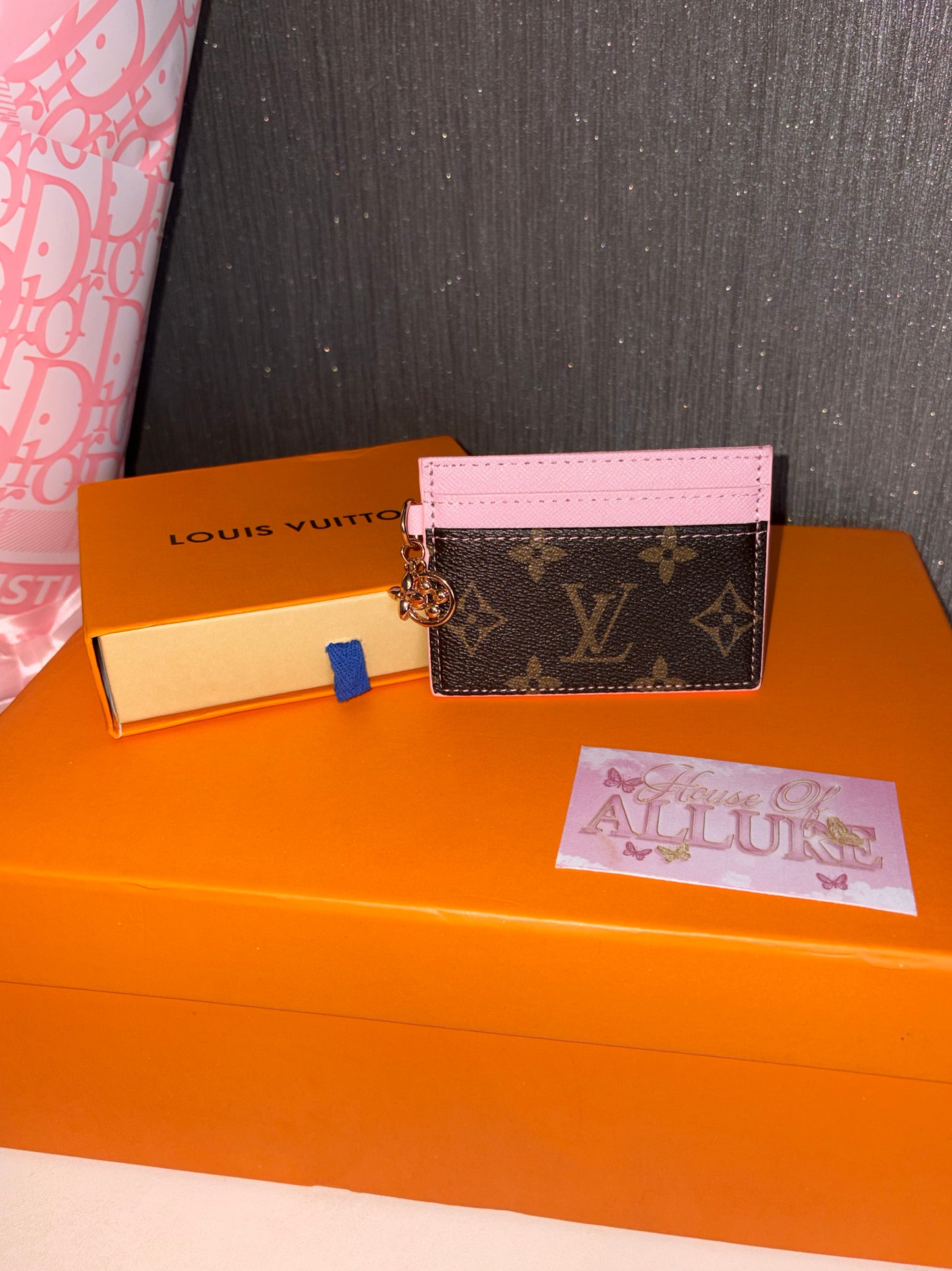 Pink and Brown Card Holder (PRE ORDER)