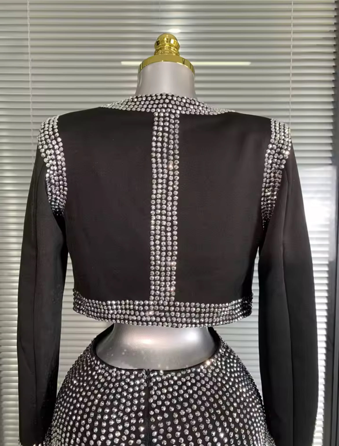 ‘VIVIENNE’ Black Three Piece Diamanté Set