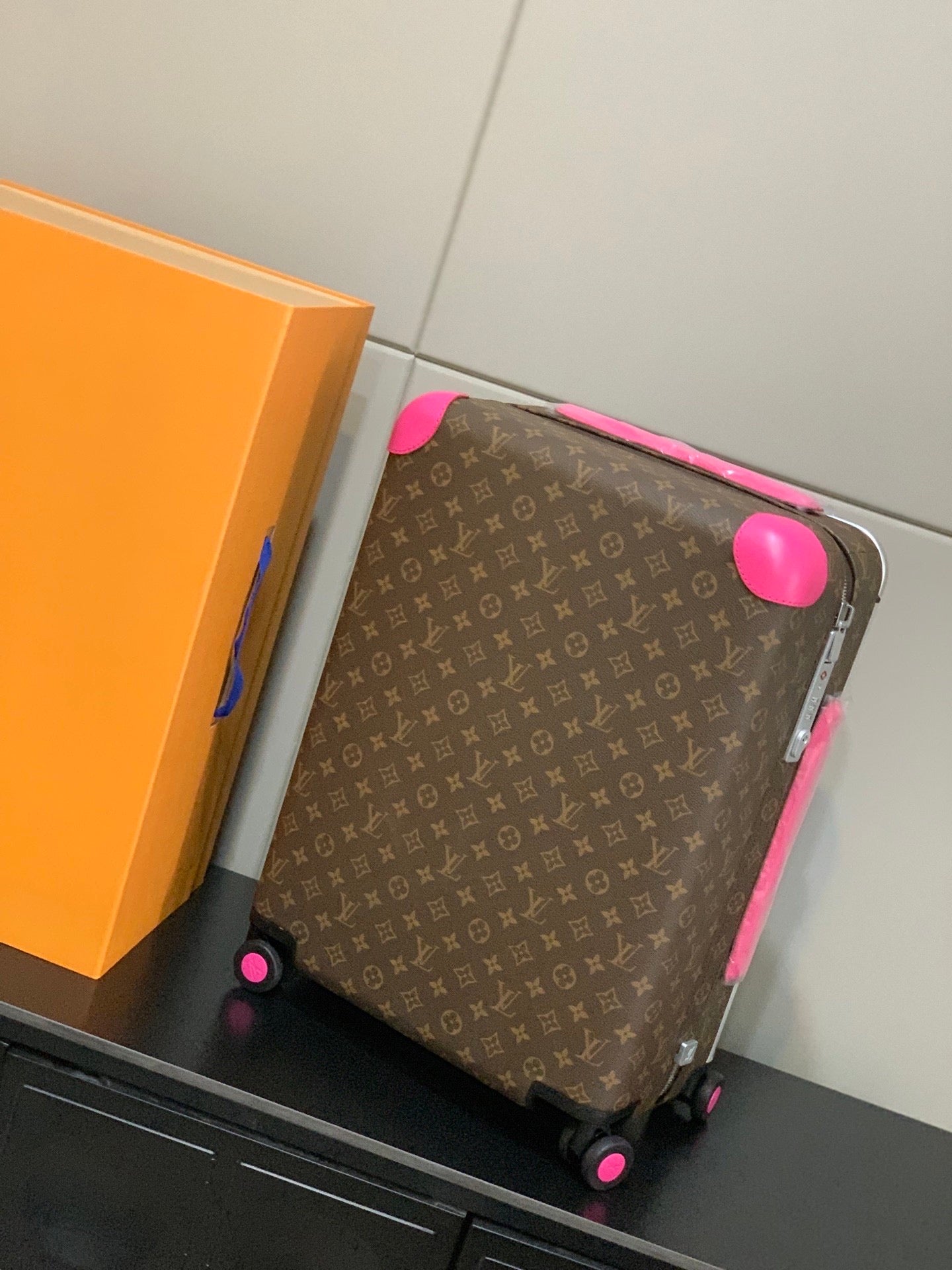 Pink and Brown Cabin Suitcase (PRE ORDER)