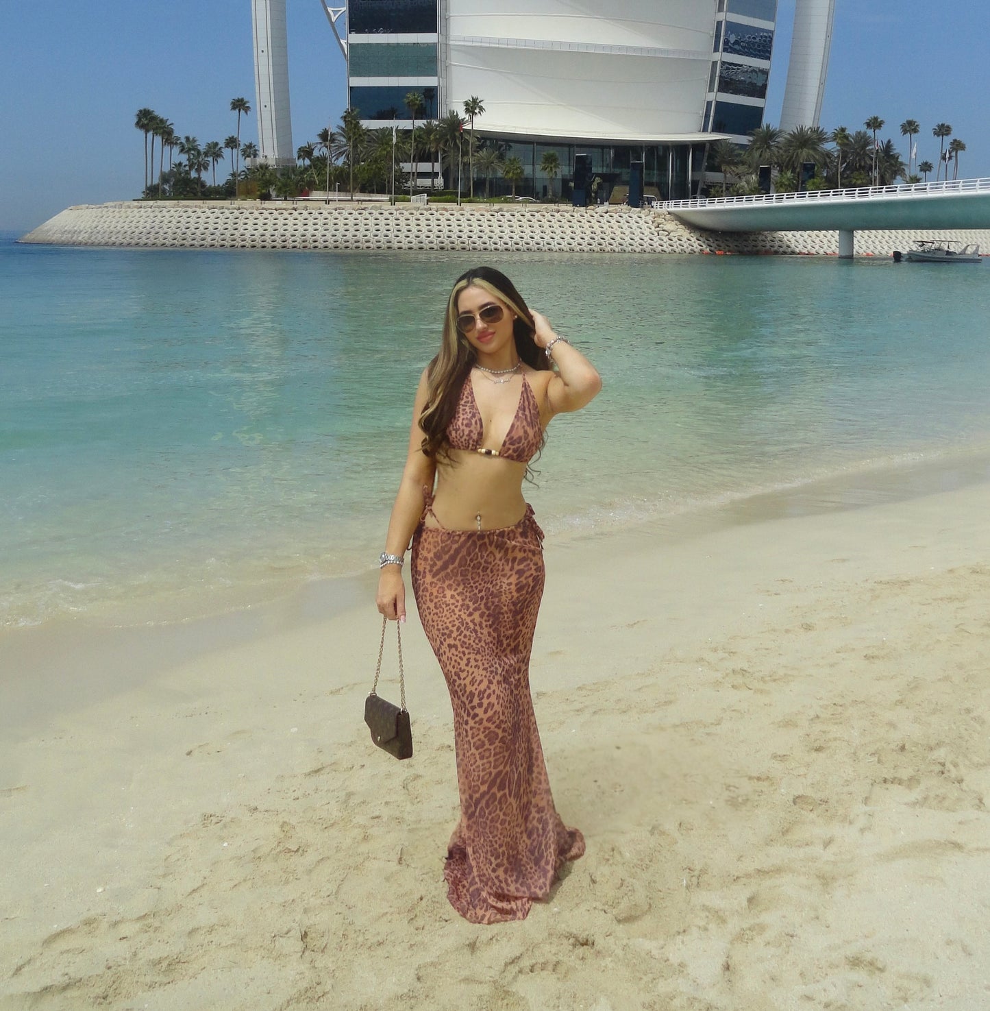 ‘MARNIE’ Leopard Print Three Piece Bikini Set