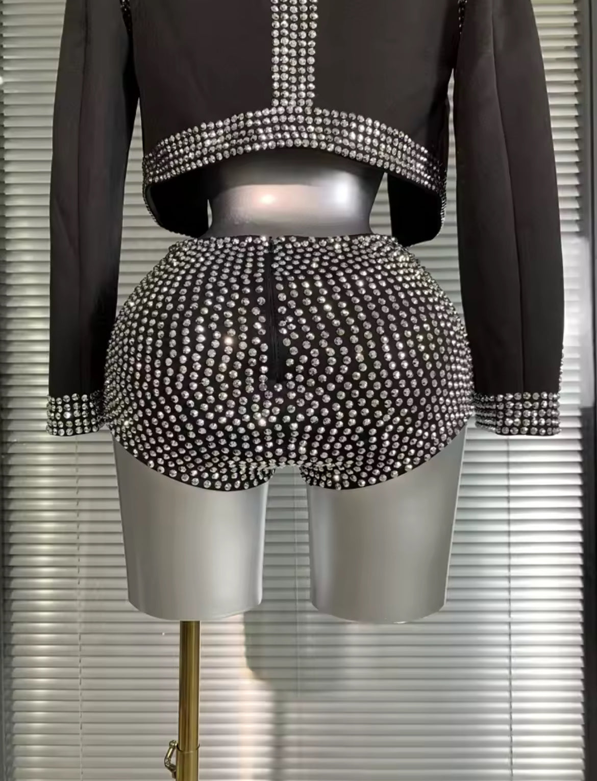 ‘VIVIENNE’ Black Three Piece Diamanté Set
