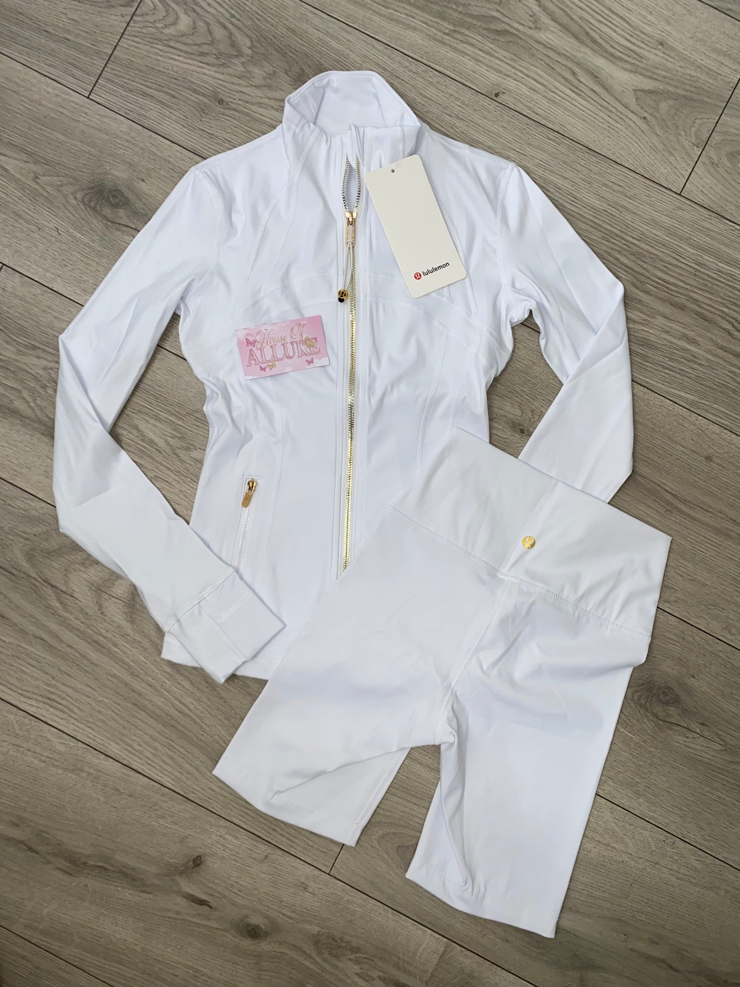 White/Gold LULU Shorts Set (PRE ORDER)