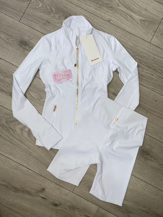 White/Gold LULU Shorts Set (PRE ORDER)