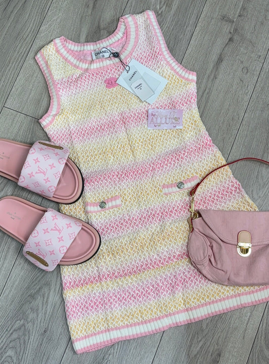 Pink and Yellow Knit CC Dress (PRE ORDER)