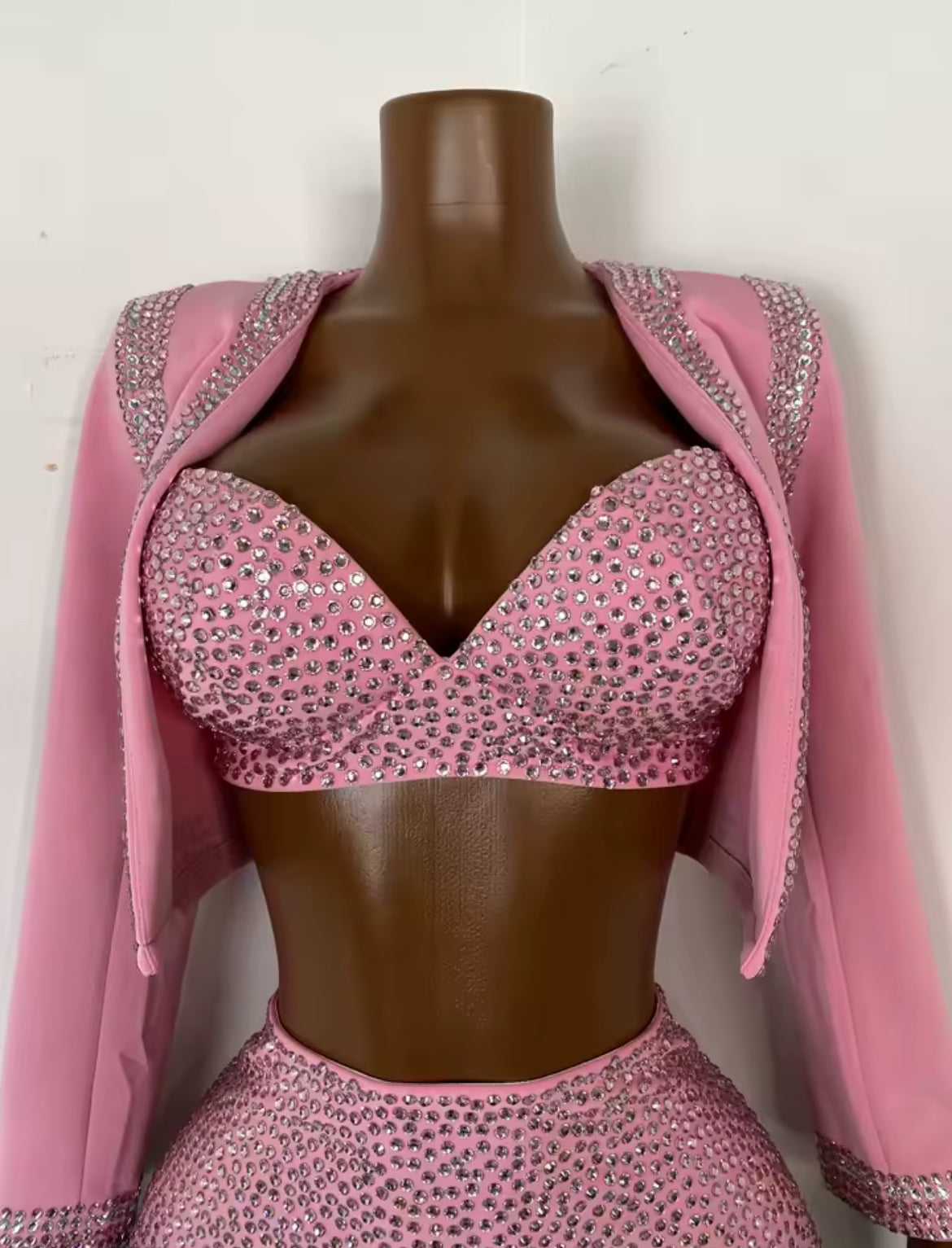 ‘VIVIENNE’ Pink Diamanté Three Piece Set