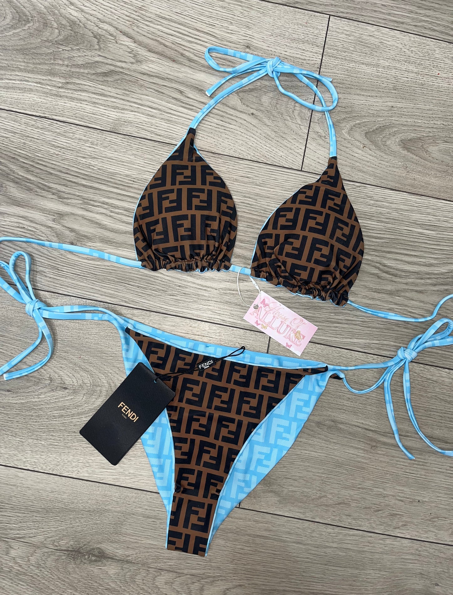 Blue F Reversible Bikini