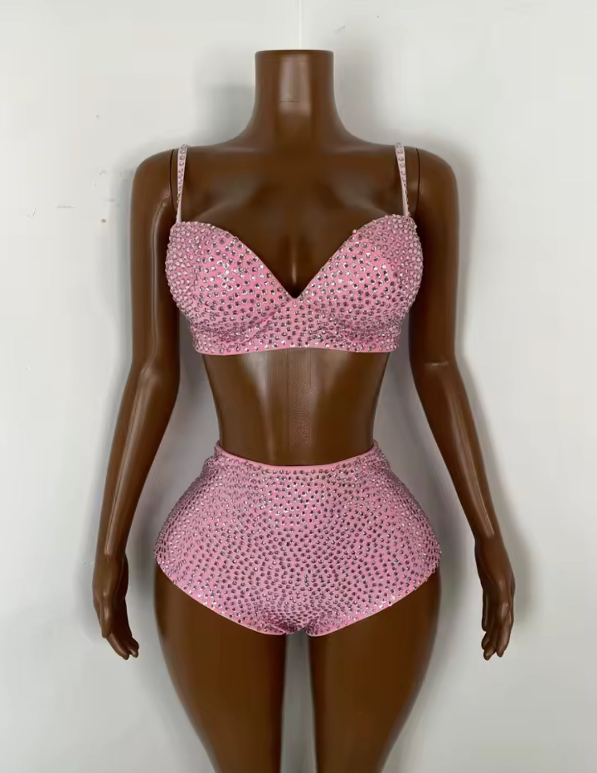 ‘VIVIENNE’ Pink Diamanté Three Piece Set