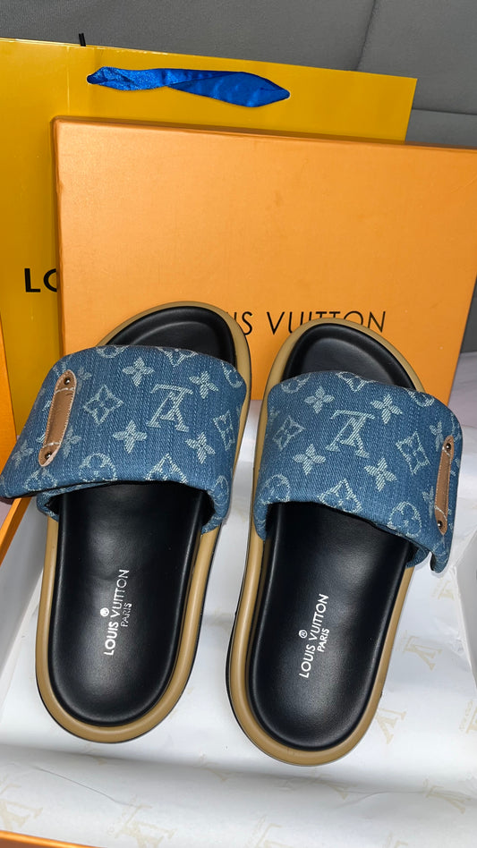 Blue Denim LV Slides (PRE ORDER)