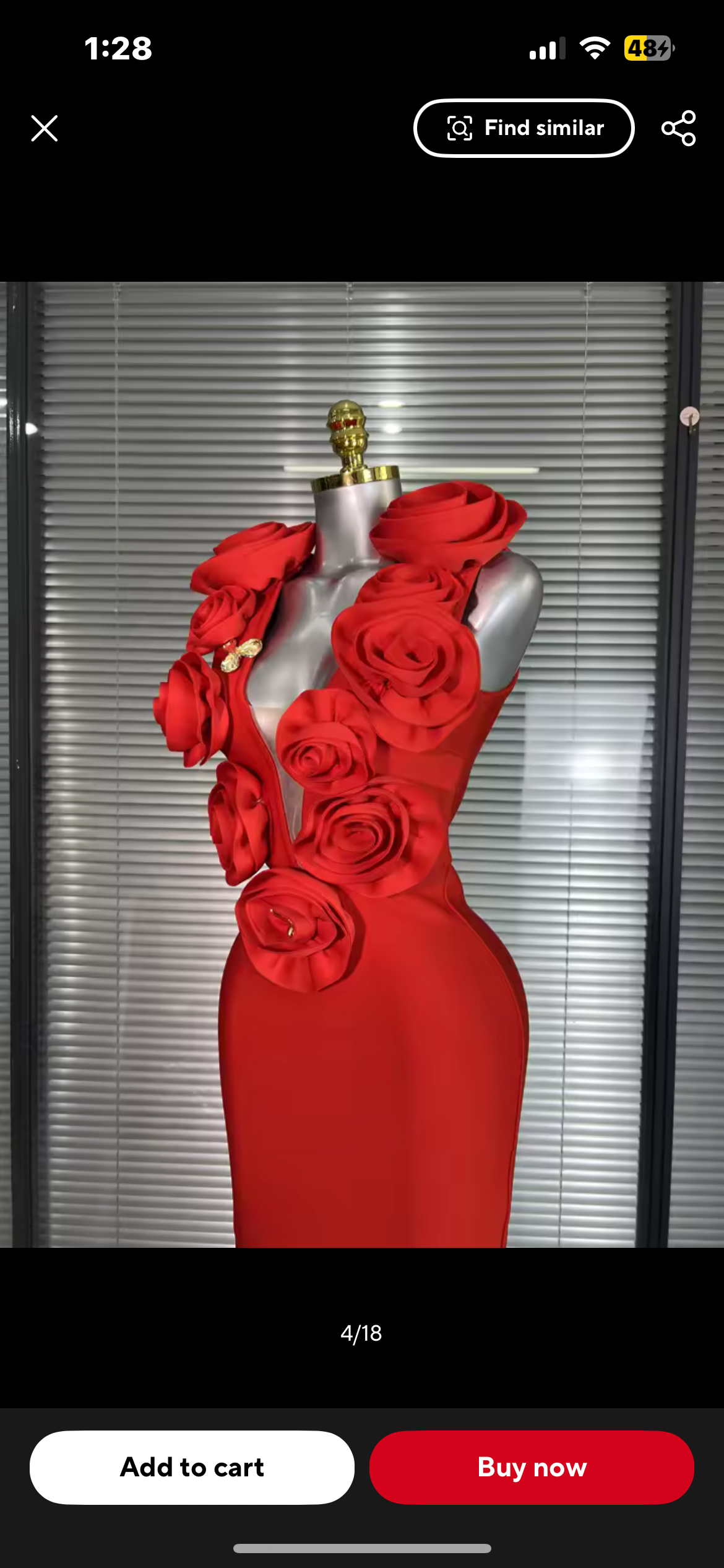 ‘AUDREY’ Red Rose Maxi Dress