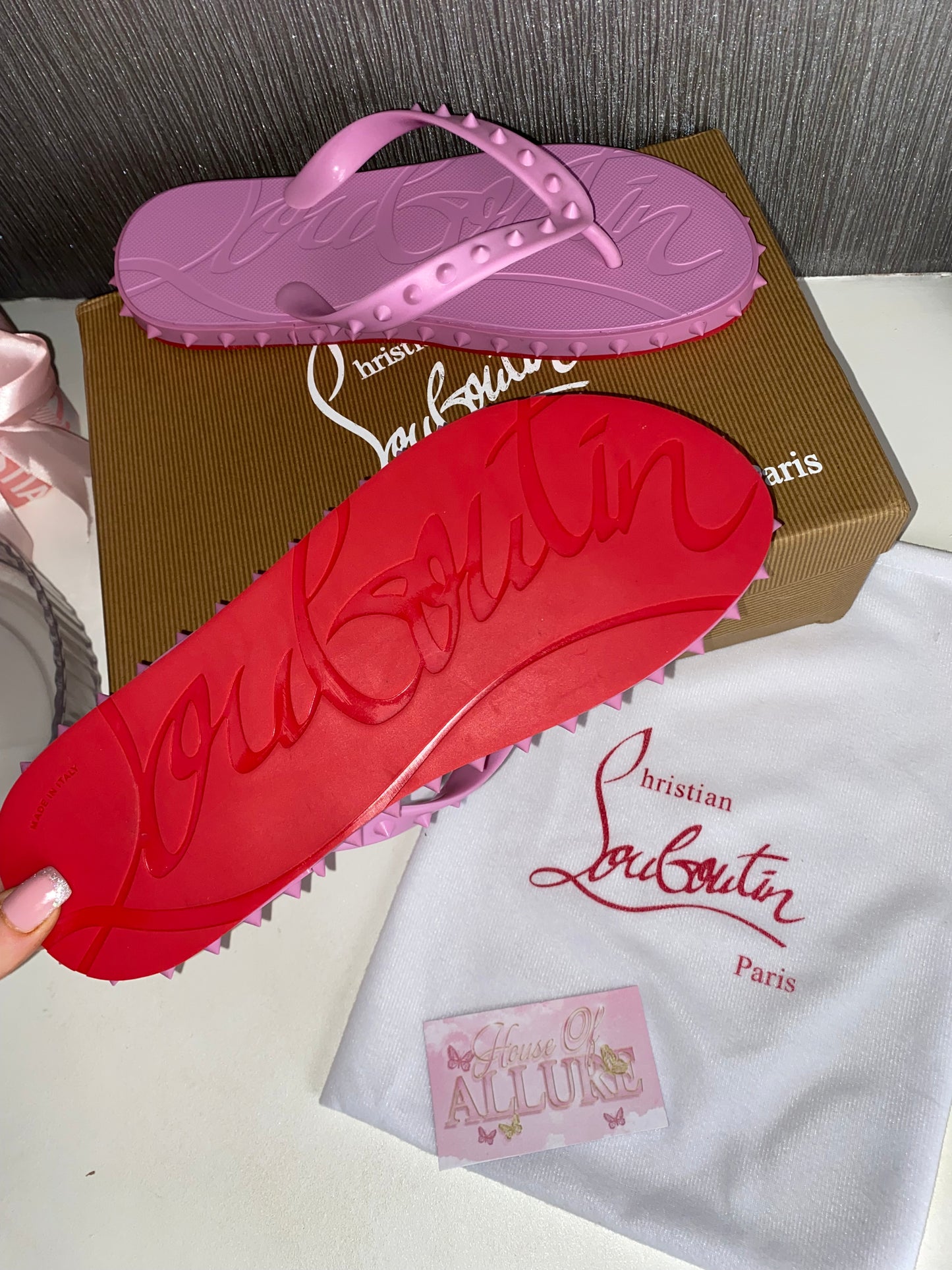 Pink Studded Flip Flops (PRE ORDER)