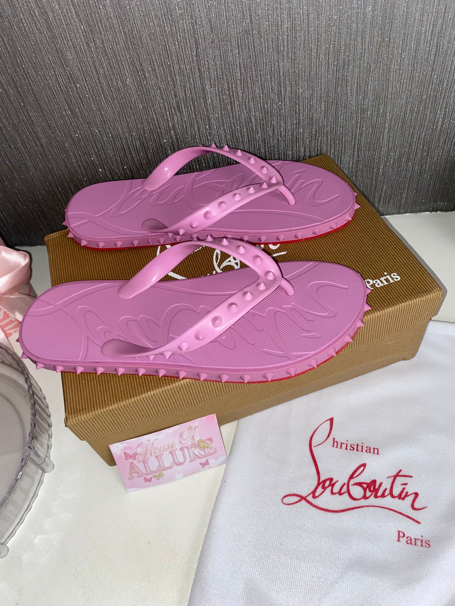 Pink Studded Flip Flops (PRE ORDER)