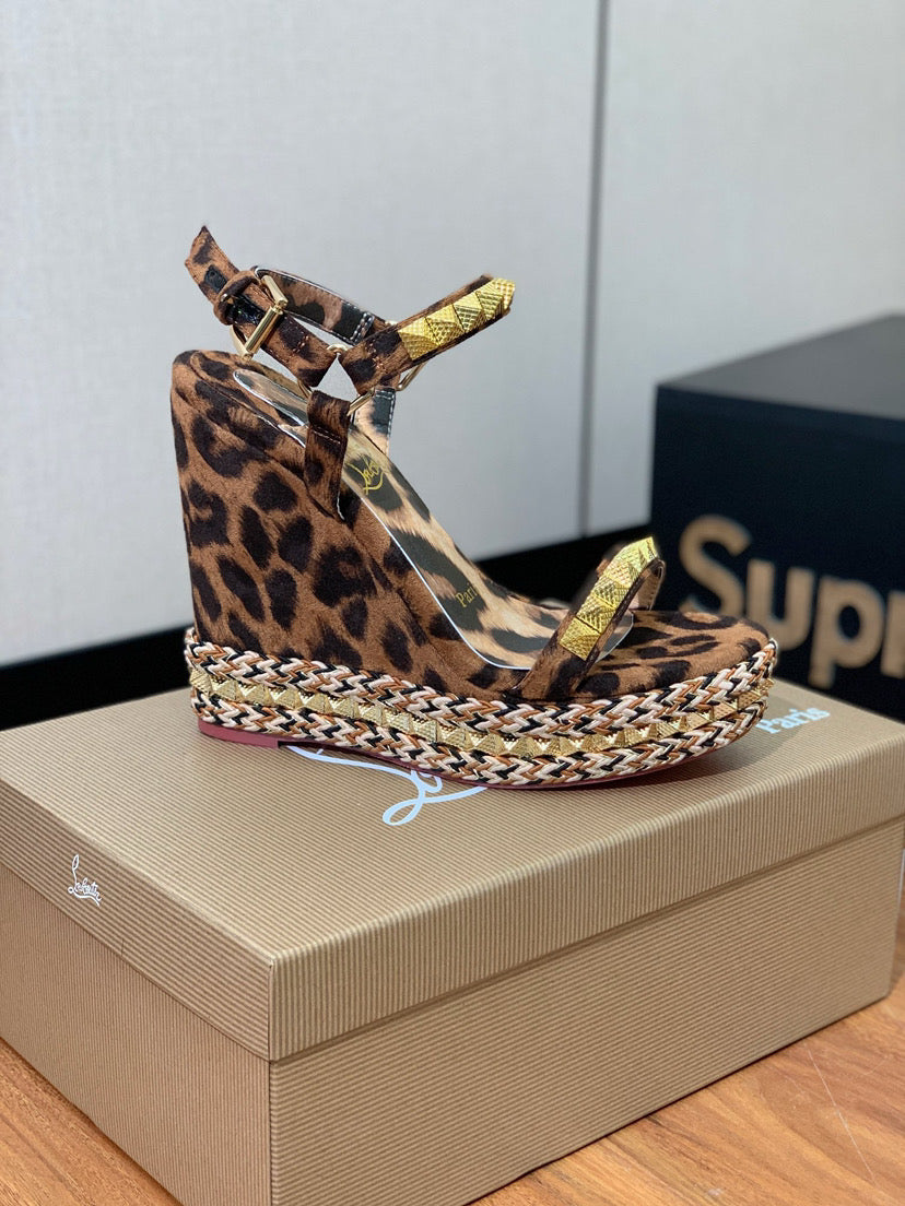 Leopard print Studded L Wedges (PRE ORDER)