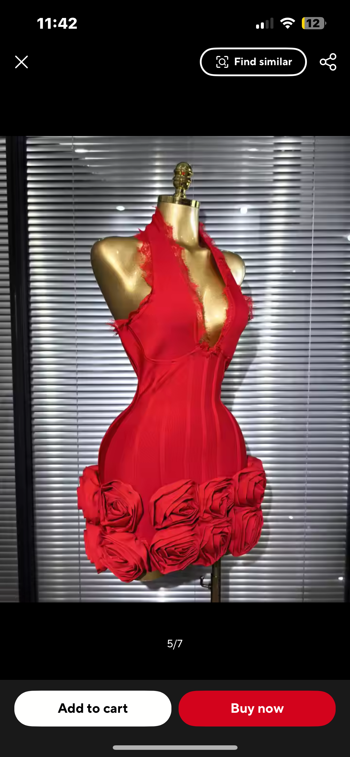 ‘KRISTEN’ Red Rose Bandage Mini Dress
