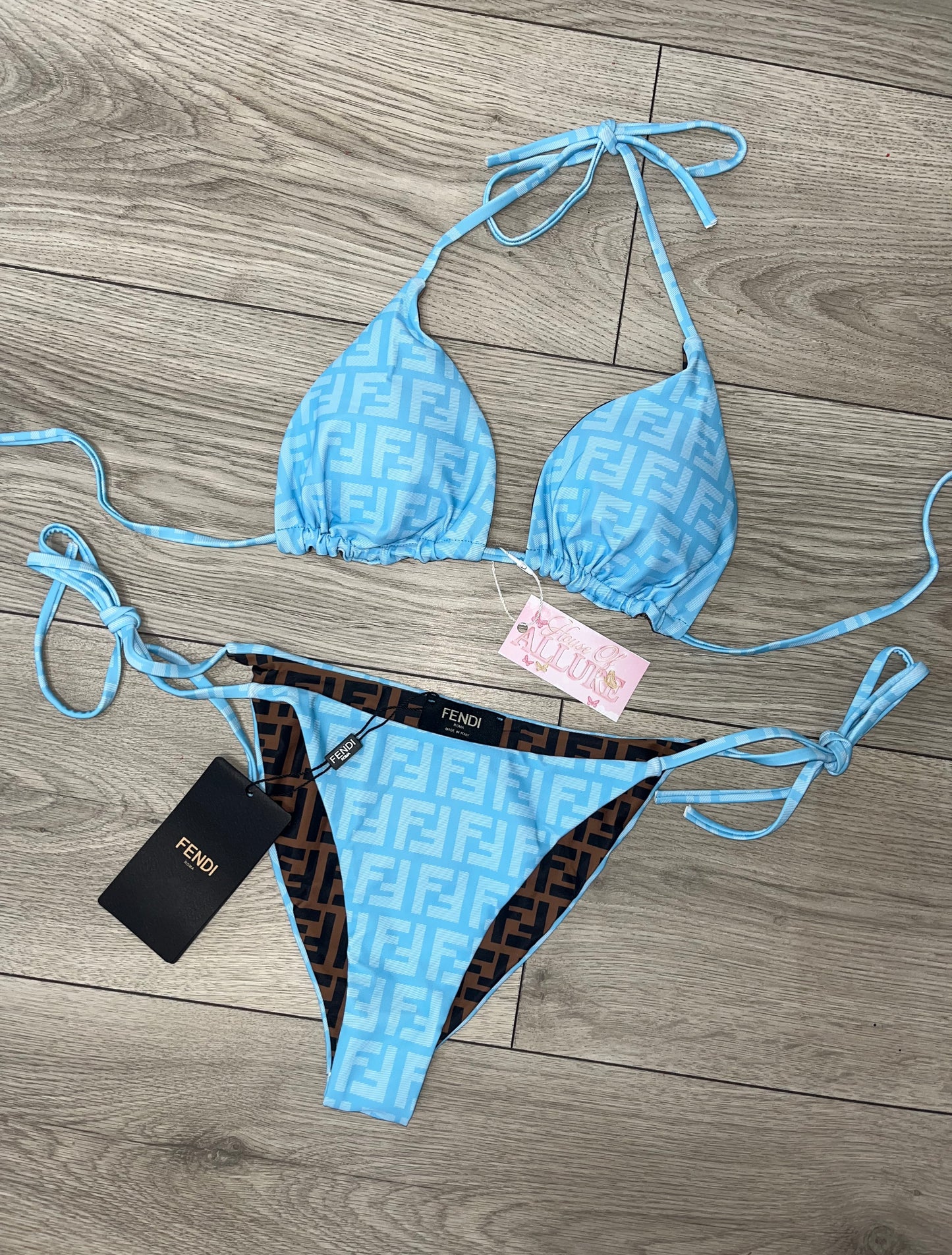 Blue F Reversible Bikini