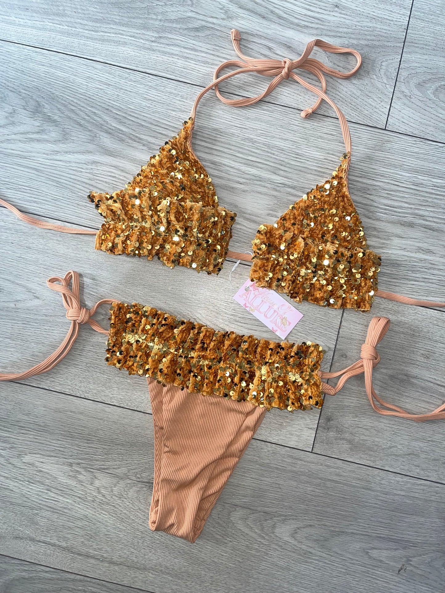‘IBIZA’ Gold Sequin Bikini