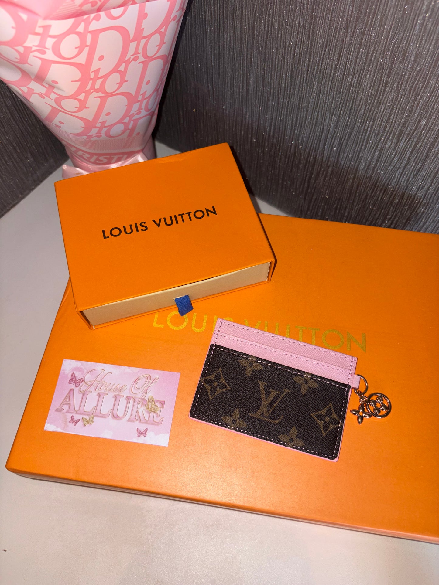 Pink and Brown Card Holder (PRE ORDER)