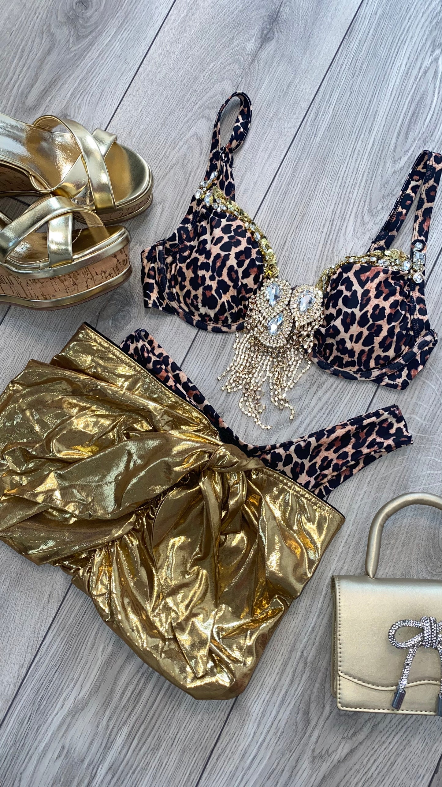‘PRISCILLA’ Leopard Print Bikini and Skirt