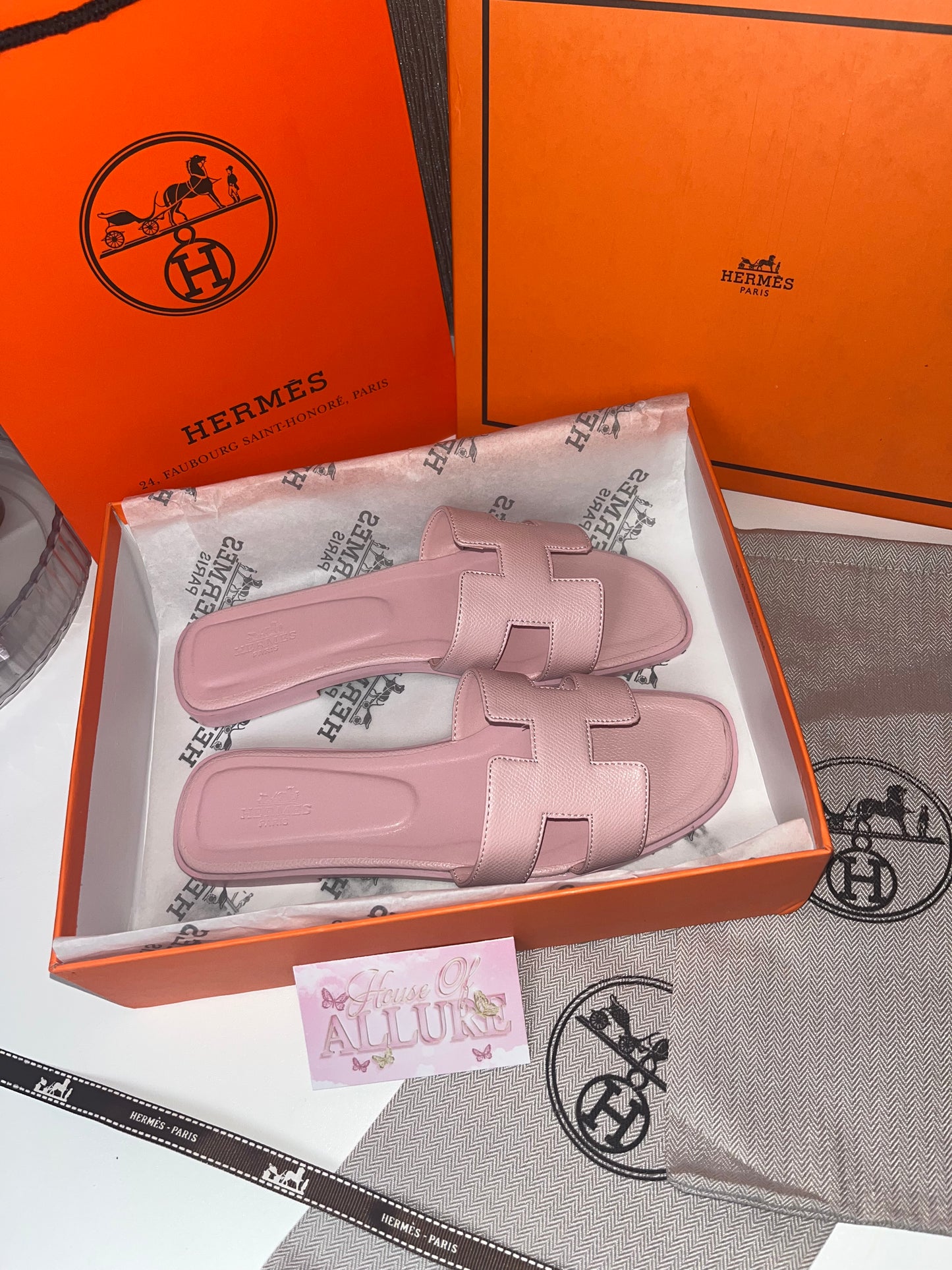 Baby Pink H Slides (PRE ORDER)